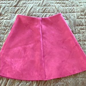 Faux suede A line mini skirt